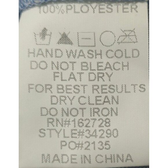 NWT Voy Womens Blue & White Two-Tone Dress W/ Knit Textured Top & Puff Sleeves~S - Picture 8 of 8